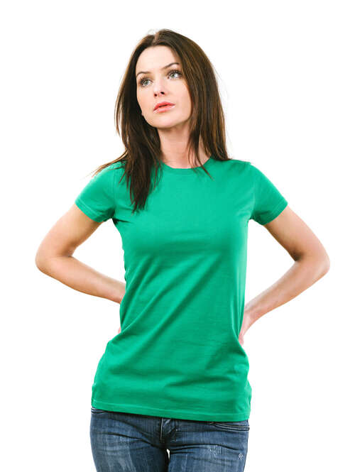 Ribbed Cotton T-shirt with 4 Variation Groups (Green)  large