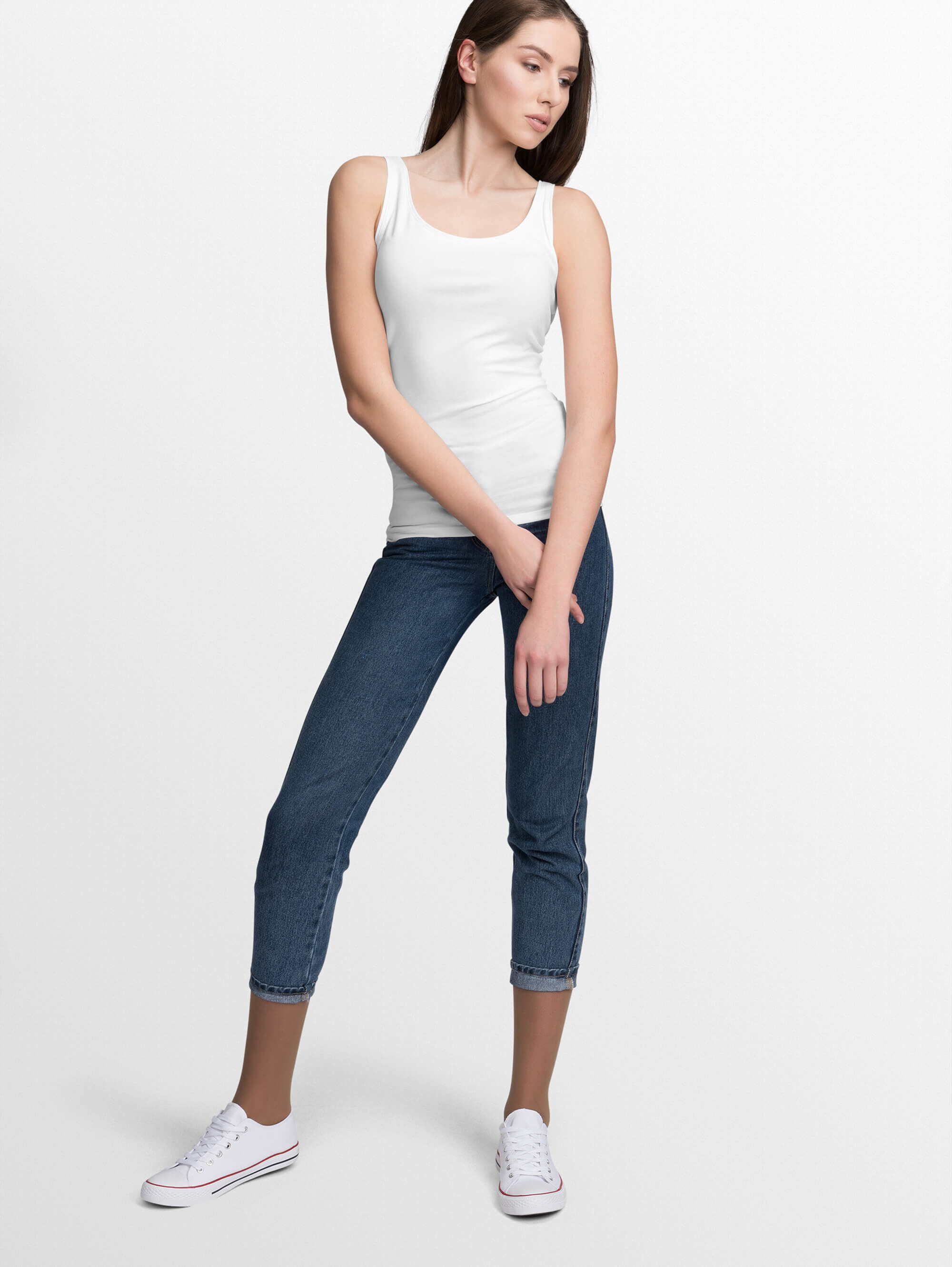 Short Jersey Camisole Top with Swatches as Pattern Image  large