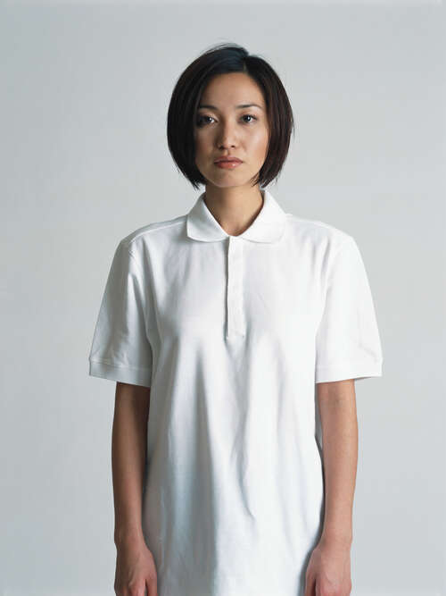 Oversized White Polo Shirt  large